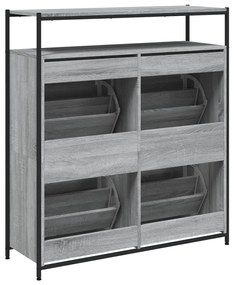 Sapateira c/ 4 gavetas articuladas 100x34x112 cm cinza sonoma