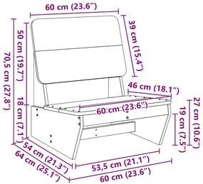 Cadeiras de jardim 2 pcs 60x64x70,5cm pinho maciço castanho-mel