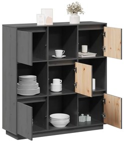 Aparador alto 110,5x35x117 cm pinho maciço cinza
