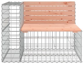 Banco jardim design gabião 184x71x65,5cm madeira douglas maciça