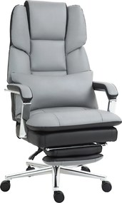 HOMCOM Cadeira de escritório, ergonômica, ajustável, 63x71x123-129cm, Cinza claro/Preto | Aosom Portugal