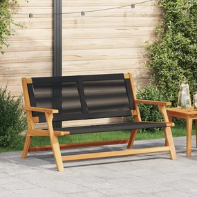 vidaXL Banco de Jardim Preto 76x122x73 cm Madeira Maciça de Acácia