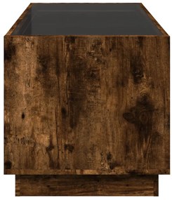 Mesa de centro luzes LED Infinity 70x50x50 cm carvalho fumado