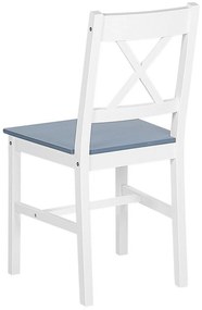 Conjunto de jantar em madeira branca/cinzenta 120 x 75 cm MOANA Beliani