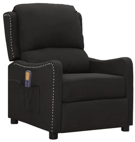 vidaXL Poltrona de massagens tecido preto