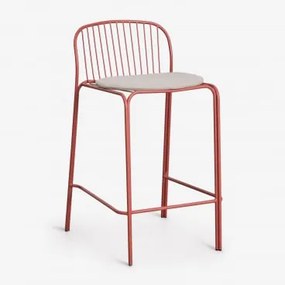 Pack De 2 Bancos Altos Em Aço Anerina Terracota & ↑65 Cm & Bege Avelã - Sklum