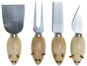 Conjunto de Utensílios para Cozinha Dkd Home Decor Aço Inoxidável Pinheiro (4 Pcs)