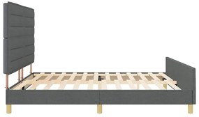 Estrutura de Cama de Tecido Cinza Escuro vidaXL 200x200 cm