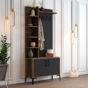 Hall Stand Viyana D – Nogueira Antracite – 90x200x35 cm