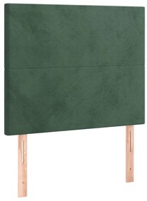 Estrutura de cama c/ cabeceira 90x190 cm veludo verde-escuro