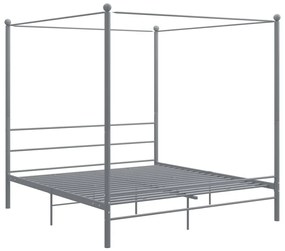 Estrutura de cama com dossel 200x200 cm metal cinzento