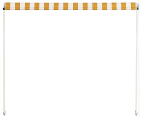 Toldo retrátil 150x150 cm amarelo e branco