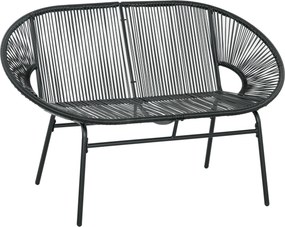 Outsunny Poltrona de Rattan Relax em Estilo Boho, 132 cm x 72 cm x 83 cm, Preto | Aosom Portugal