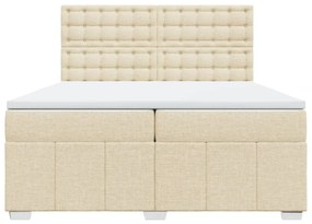 Cama com molas/colchão 200x200 cm tecido cor creme