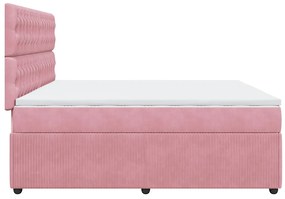 Cama com molas/colchão 200x200 cm veludo rosa