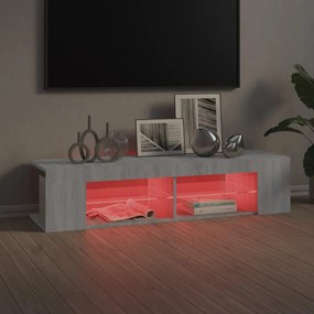 Móvel de TV com luzes LED 135x39x30 cm cinzento sonoma