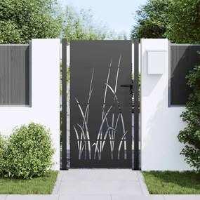 Portão de Jardim Preto 105 x 175 cm Aço com Revestimento em Pó