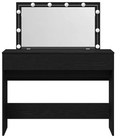 Toucador com LED Carvalho Preto 100x40x120 cm