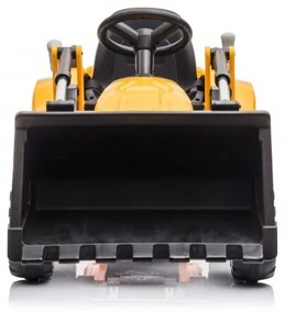 Trator elétrico para crianças 12V Com Pá Frontal e Reboque Amarelo