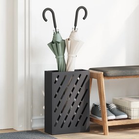 vidaXL Suporte para Guarda-Chuva Preto Metal Médio