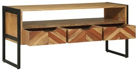 Armário de TV 100x35x50 cm Madeira Sólida de Acácia