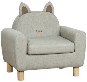 HOMCOM Poltrona Infantil Mini Sofá Crianças 3 Anos Conforto Assento Acolchoado Apoio Braços Design Moderno 60x42x50cm Cinza | Aosom Portugal