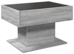 Mesa de centro c/ LEDs 70x50x45 cm derivados de madeira