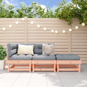 vidaXL 3 pcs conjunto lounge de jardim madeira de douglas maciça
