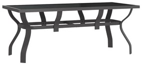 5 pcs conjunto de jantar para jardim cinzento e preto