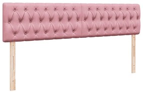 Estrutura de cama otomana com colchões 180x200 cm veludo rosa