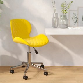 vidaXL Cadeira de jantar giratória veludo amarelo mostarda
