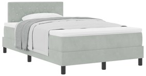 Cama Box Spring com Colchão vidaXL Cinza Claro 120x200 cm Veludo