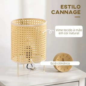 Candeeiro de Mesa Cannes em Vime - Design Cannage