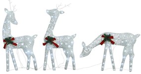 Família de renas de Natal 270x7x90 malha branca