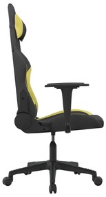 Cadeira gaming de massagens tecido preto e verde-claro