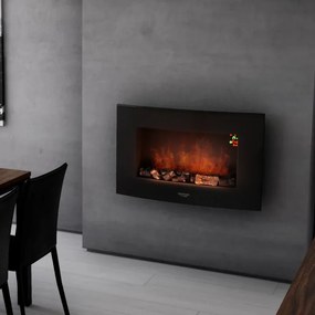 Lareira elétrica ReadyWarm 3500 Curved chamas curvas, potência máxima de 2000 W, tamanho de 35 ", 2 níveis de potência, área de cobertura de 30 m2, pa