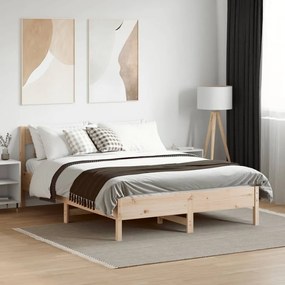Cama sem colchão 140x190 cm madeira de pinho maciça