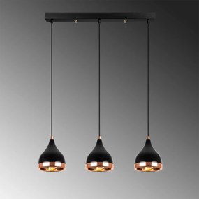 **** Chandelier Yildo – Preto Cobre – 65 x 14 x 31-111 cm

**