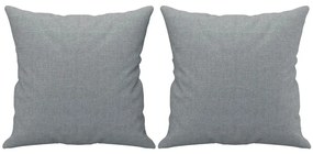 3 pcs conjunto de sofás com almofadas tecido cinzento-claro