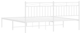 Estrutura de cama com cabeceira 183x213 cm metal branco