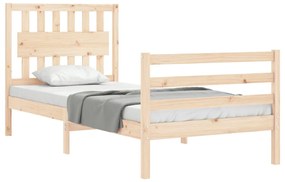 Estrutura de cama com cabeceira 90x200 cm madeira maciça