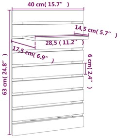 Prateleiras de montagem na parede 2 pcs pinho maciço preto