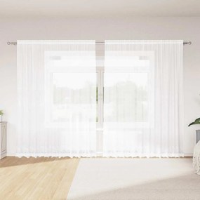 vidaXL Cortina de Renda com cortinas Floral Branco 245x300cm Poliéster