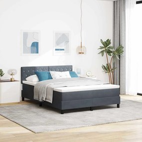 Cama Box com Colchão vidaXL Cinza Escuro 140x190 cm Veludo
