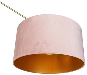 Abajur moderno de veludo dourado - rosa 50 cm - Editor Moderno