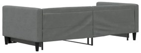 Sofá-cama com gavetão 90x190 cm tecido cinzento-escuro