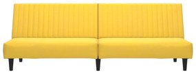 Sofá-cama de 2 lugares veludo amarelo