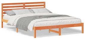 Estrutura da Cama com cabeceira Castanho-mel 160 x 210 cm