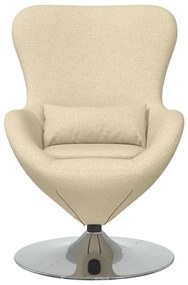 Poltrona de Ovo vidaXL em Tecido Creme