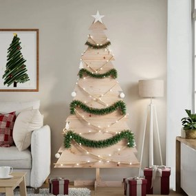 Árvore de Natal decorativa 180 cm madeira de pinho maciça